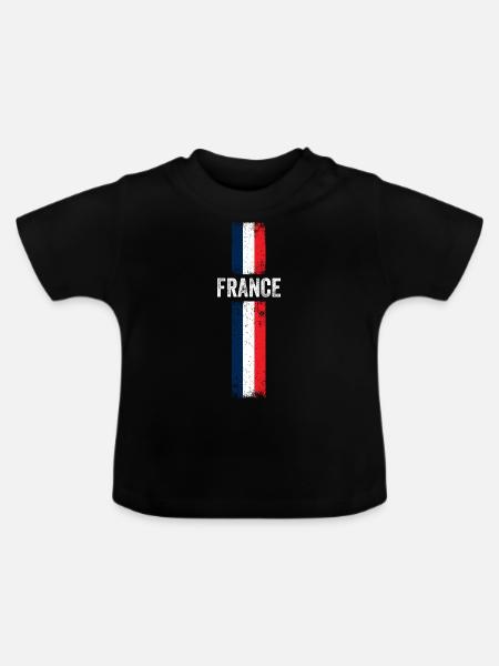 Flagge Frankreichs - Baby Bio-T-Shirt mit Rundhals - Schwarz