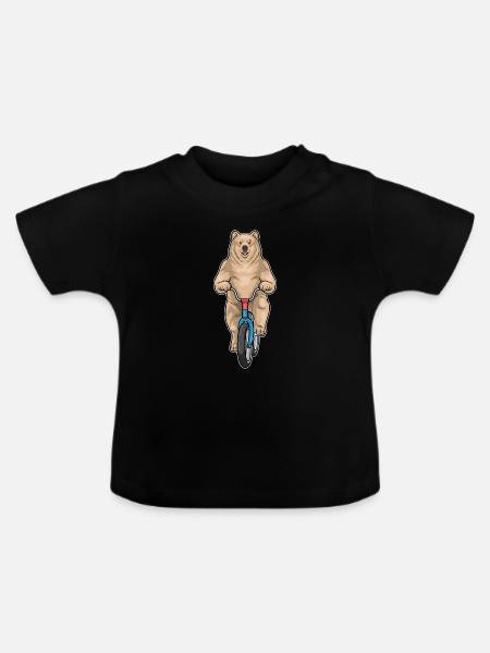 Bär Fahrrad - Baby Bio-T-Shirt mit Rundhals - Schwarz