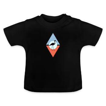 Flamingos Flamenco Wasservogel - Baby Bio-T-Shirt mit Rundhals - Schwarz - Vorne