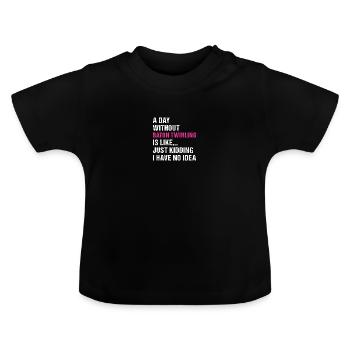 Baton Twirler Une journée sans bâton Twirling - T-shirt bio col rond Bébé - noir - Devant
