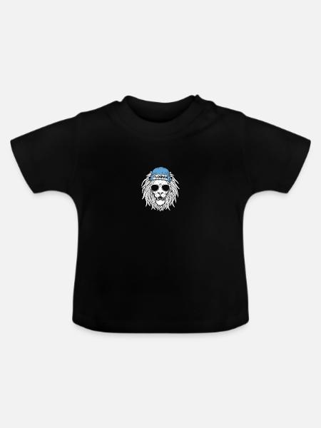 Löwe Florian - Baby Bio-T-Shirt mit Rundhals - Schwarz