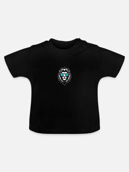 Löwe Jonas - Baby Bio-T-Shirt mit Rundhals - Schwarz