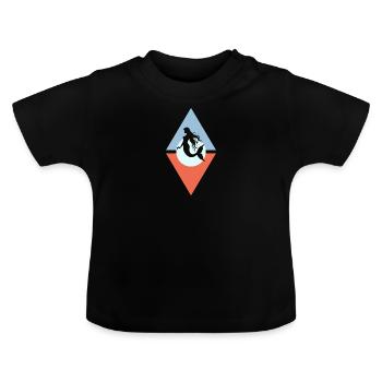 Aileron de sirène Neptune - T-shirt bio col rond Bébé - noir - Devant