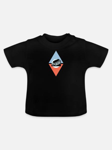 Achterbahn rollercoaster - Baby Bio-T-Shirt mit Rundhals - Schwarz