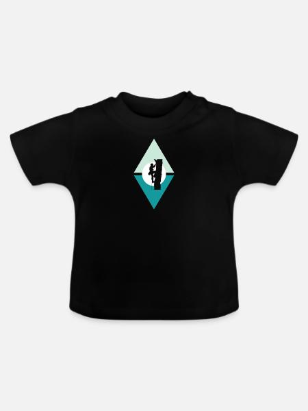 Baumklettern Aufstieg Klettern - Baby Bio-T-Shirt mit Rundhals - Schwarz