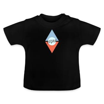 Vegan Veganer - Baby Organic T-Shirt with Round Neck - black - Front