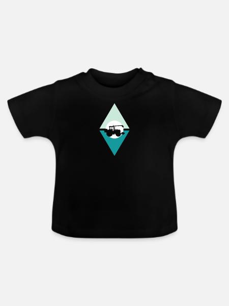 Landwirt Hof - Baby Bio-T-Shirt mit Rundhals - Schwarz