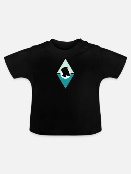 Bart Hipster Baertig - Baby Bio-T-Shirt mit Rundhals - Schwarz