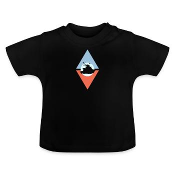 Water Sports Water Skiing - Baby Organic T-Shirt with Round Neck - black - Front