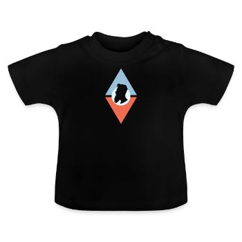 Bart Schnurrbart - Baby Bio-T-Shirt mit Rundhals - Schwarz - Vorne