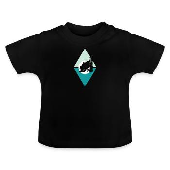 Achterbahn Kirmes - Baby Bio-T-Shirt mit Rundhals - Schwarz - Vorne