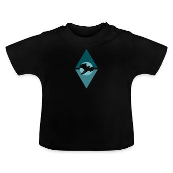 Wingsuit Flying Suit - Baby Organic T-Shirt with Round Neck - black - Front