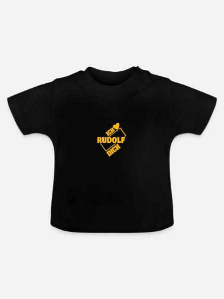 Rudolf - Baby Bio-T-Shirt mit Rundhals - Schwarz