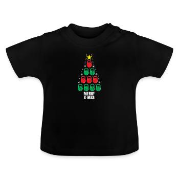 Entraînement de vacances de Noël drôle Kettlebells Tree - T-shirt bio col rond Bébé - noir - Devant