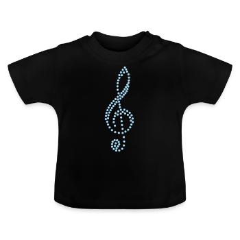 Clef bleue - T-shirt bio col rond Bébé - noir - Devant
