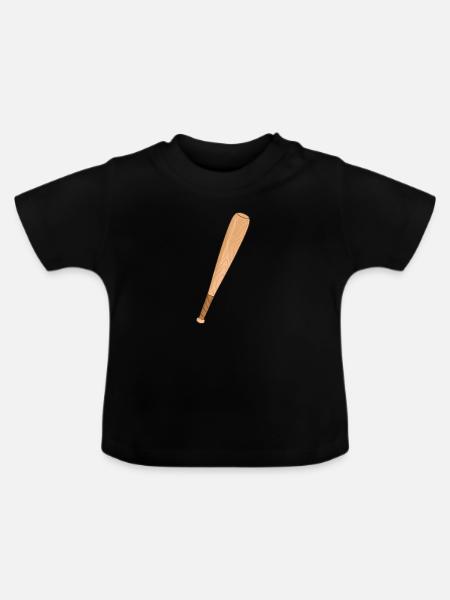 Baseballschläger - Baby Bio-T-Shirt mit Rundhals - Schwarz