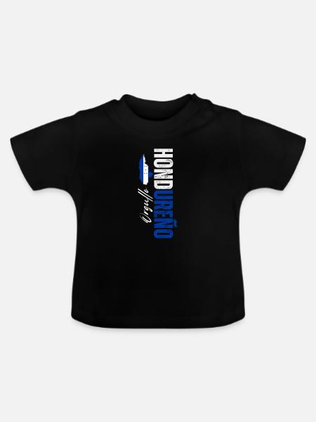 Honduranischer Stolz, vertikales Design - Baby Bio-T-Shirt mit Rundhals - Schwarz