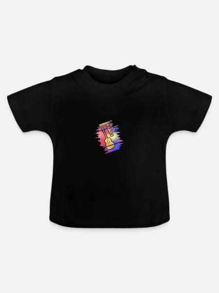 Klaas als Guitar - Baby Bio-T-Shirt mit Rundhals - Schwarz