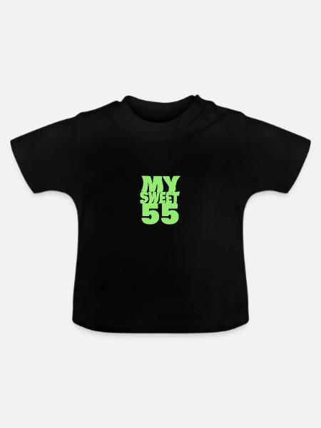 Süß 55 - Baby Bio-T-Shirt mit Rundhals - Schwarz
