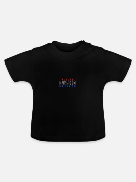Future Police Officer - Baby Bio-T-Shirt mit Rundhals - Schwarz