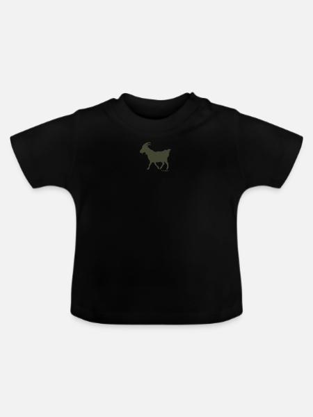 Sündenbock Ziege oliv - Baby Bio-T-Shirt mit Rundhals - Schwarz