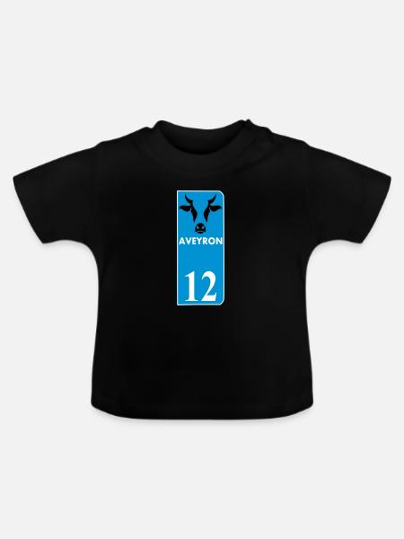 Aveyron - Baby Bio-T-Shirt mit Rundhals - Schwarz