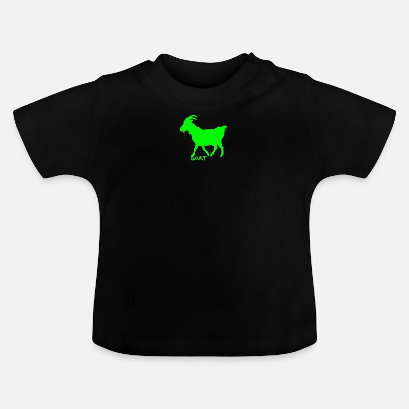 Chèvre vert fluo - T-shirt bio col rond Bébé - noir