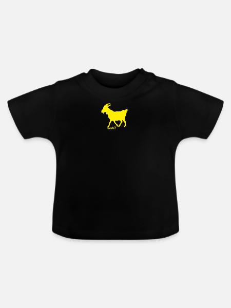 Ziege GOAT gelb - Baby Bio-T-Shirt mit Rundhals - Schwarz
