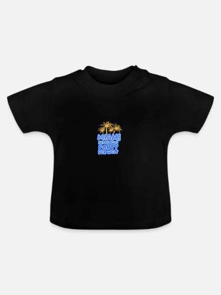 Urlaub Miami - Baby Bio-T-Shirt mit Rundhals - Schwarz