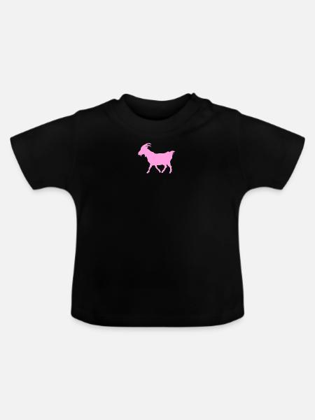 Ziege rosa G.O.A.T. - Baby Bio-T-Shirt mit Rundhals - Schwarz