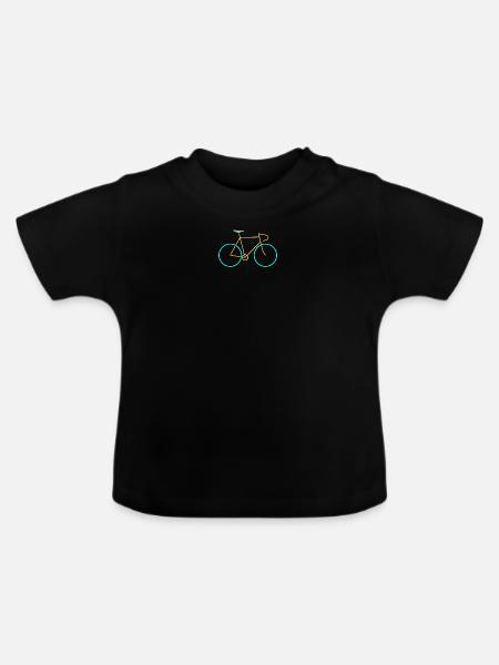 Rennrad gelb blau - Baby Bio-T-Shirt mit Rundhals - Schwarz