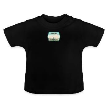 Lighthouse of the Aveiro Lagoon Original illustration - Baby Organic T-Shirt with Round Neck - black - Front