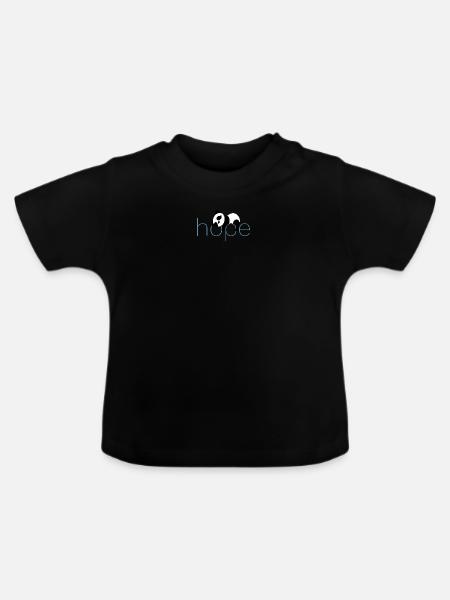Hoffnung in Pandas - Baby Bio-T-Shirt mit Rundhals - Schwarz