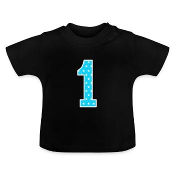 Eins - Baby Bio-T-Shirt mit Rundhals - Schwarz - Vorne