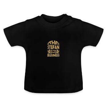 Gift for Stefan - Baby Organic T-Shirt with Round Neck - black - Front