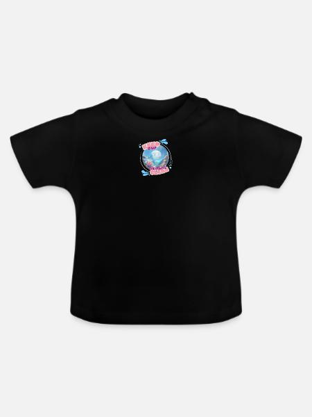 Halten Sie den Ozean sauber - Baby Bio-T-Shirt mit Rundhals - Schwarz