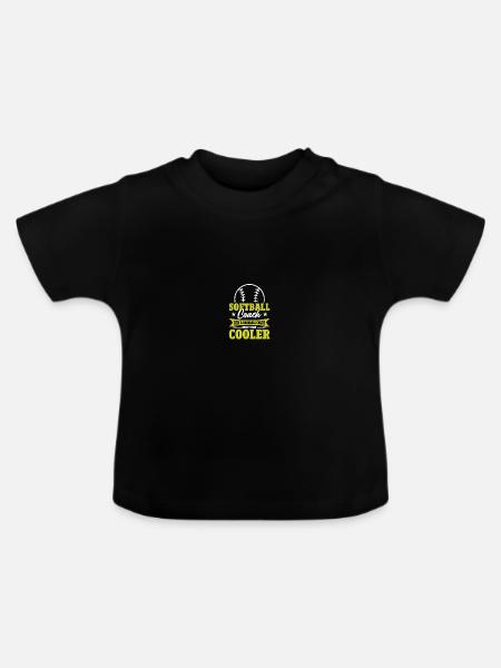 Softball-Trainerin - Baby Bio-T-Shirt mit Rundhals - Schwarz