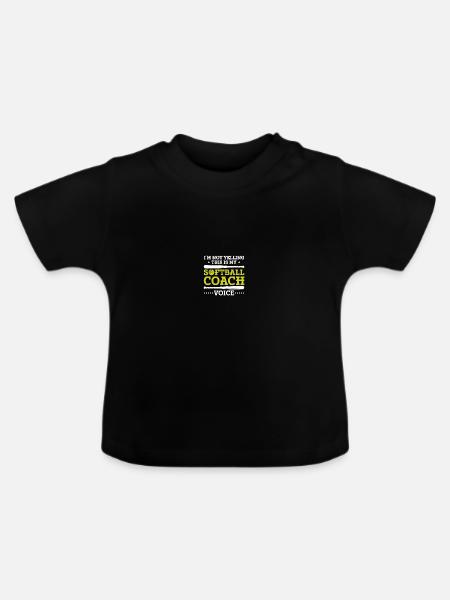 Softball-Trainerin - Baby Bio-T-Shirt mit Rundhals - Schwarz