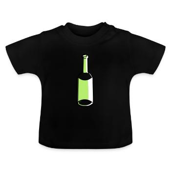 Flacon vide - T-shirt bio col rond Bébé - noir - Devant