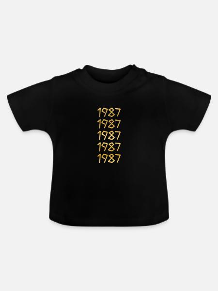 Freizeit 1987 - Baby Bio-T-Shirt mit Rundhals - Schwarz