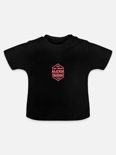 Alexia als Rufname - Baby Bio-T-Shirt mit Rundhals - Schwarz