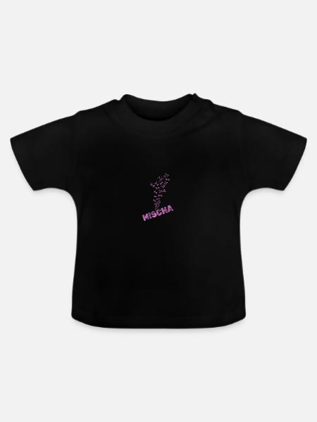 Geschenk für Mischa - Baby Bio-T-Shirt mit Rundhals - Schwarz