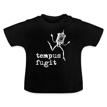 tempus fugit - Le temps fuit le latin - T-shirt bio col rond Bébé - noir - Devant