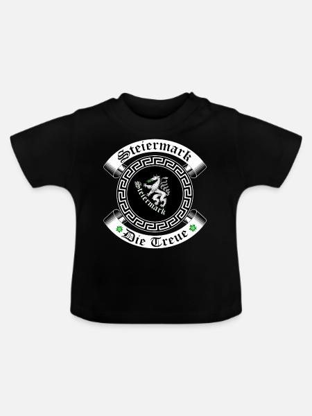 Steiermark - Baby Bio-T-Shirt mit Rundhals - Schwarz