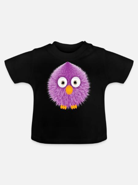 oiseau moelleux - T-shirt bio col rond Bébé - noir