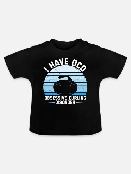 Curling - Baby Bio-T-Shirt mit Rundhals - Schwarz