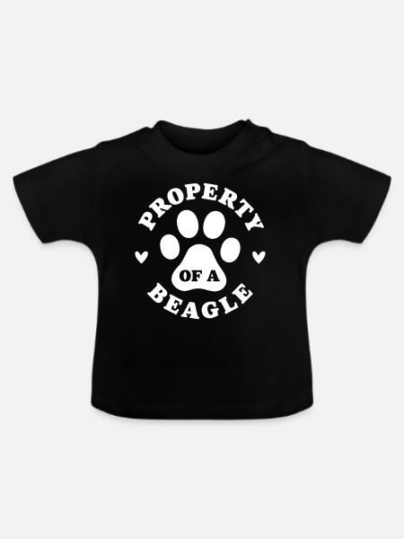 Eigentum eines Beagle - Baby Bio-T-Shirt mit Rundhals - Schwarz