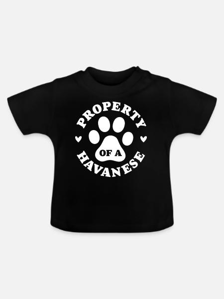 Eigentum eines Havanesers - Baby Bio-T-Shirt mit Rundhals - Schwarz