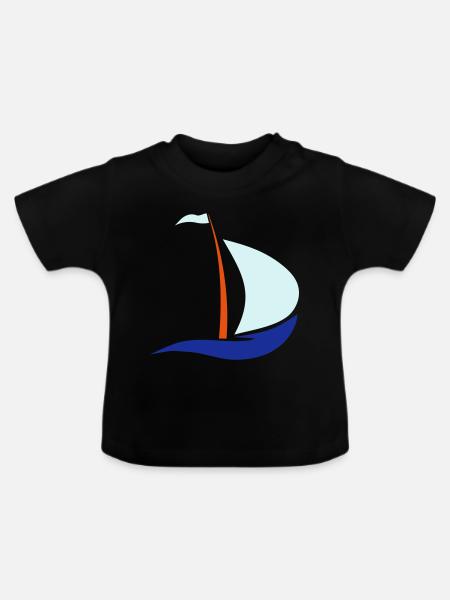 segelboot - Baby Bio-T-Shirt mit Rundhals - Schwarz