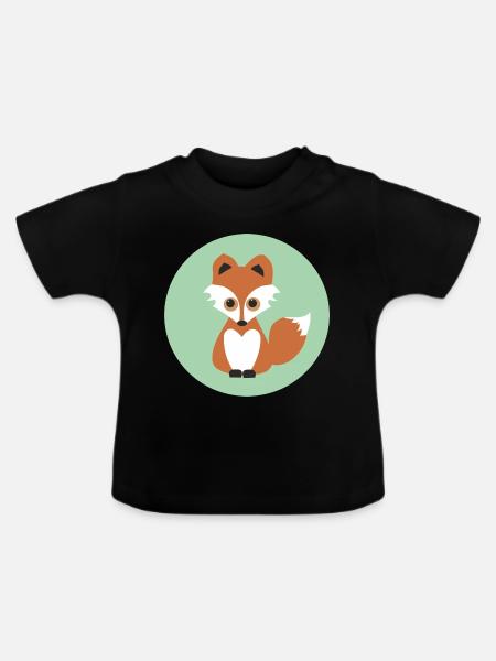 fuchs - Baby Bio-T-Shirt mit Rundhals - Schwarz